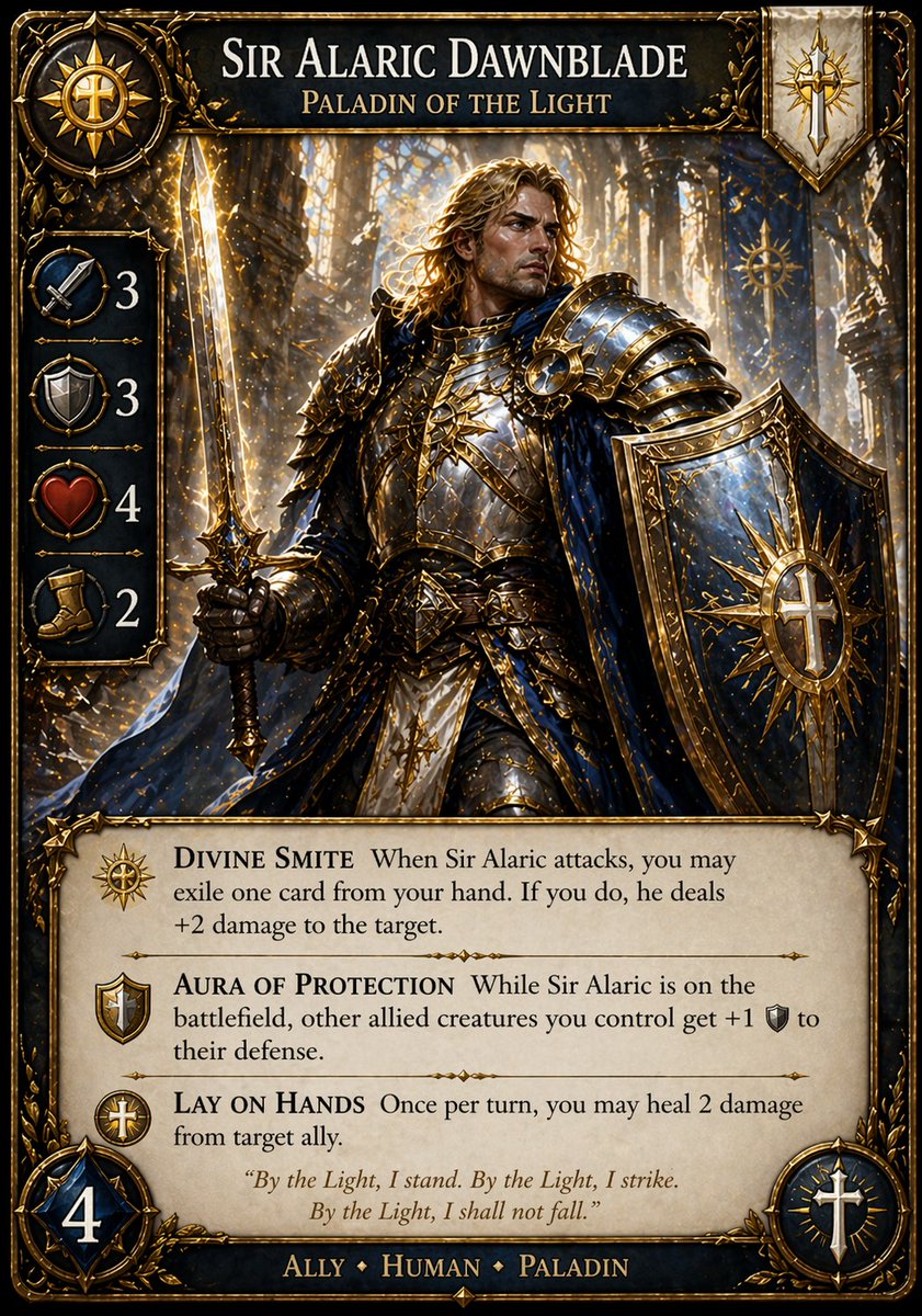 Fantasy Paladin Trading Card — GPT Image 2 image prompt example