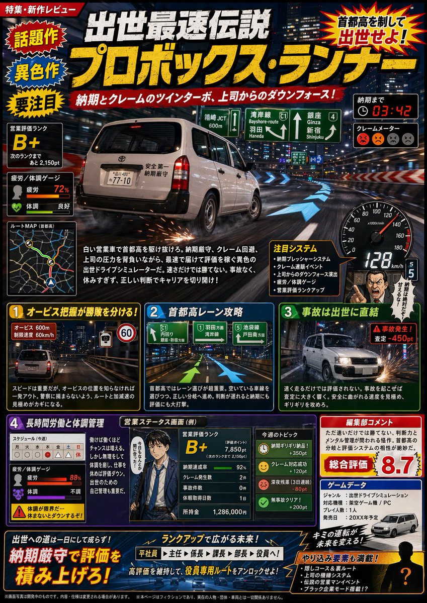 Fictional Japanese Driving Game Magazine Page — GPT Image 2 image prompt example