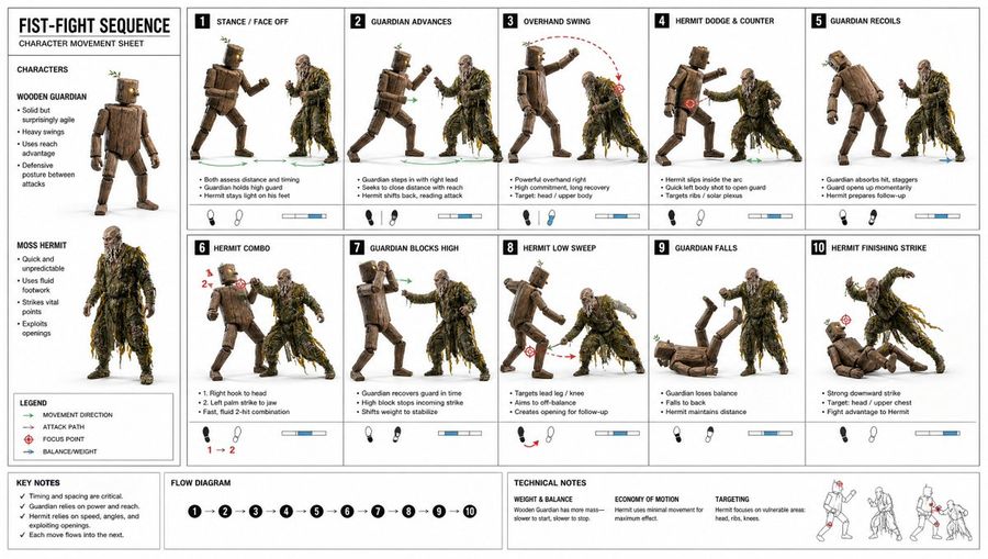 Fight Motion Sheet — GPT Image 2 image prompt example