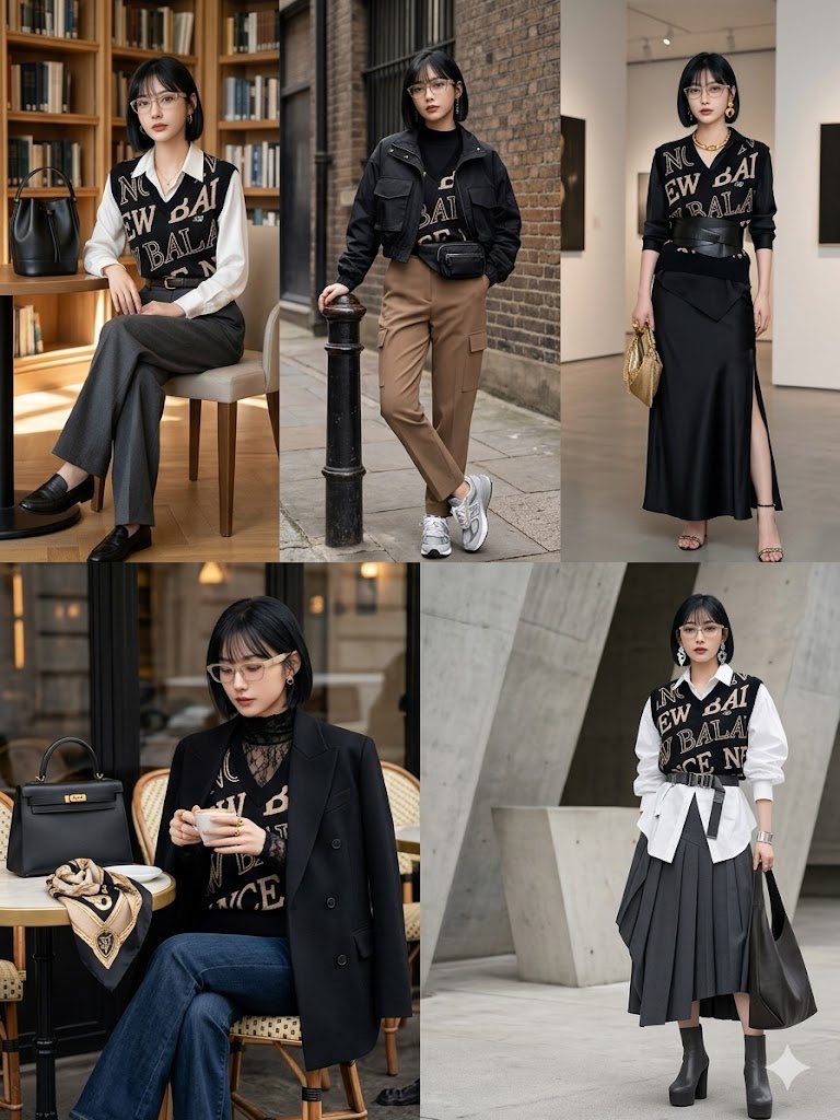 Five Ways To Style A Lettered Knit Top — GPT Image 2 image prompt example