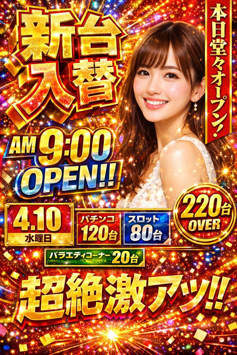 Flashy Pachinko Parlor Promo Poster — GPT Image 2 image prompt example