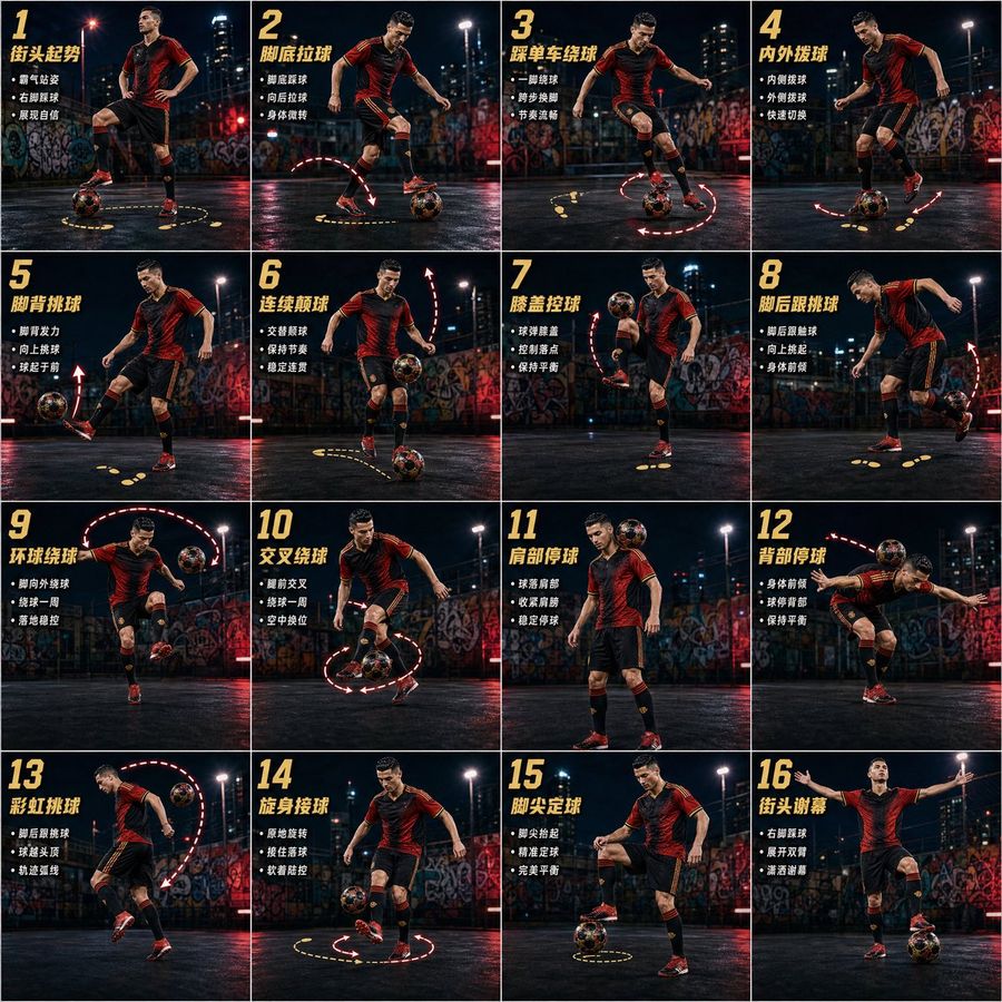 Football Action Sequence Poster — GPT Image 2 image prompt example