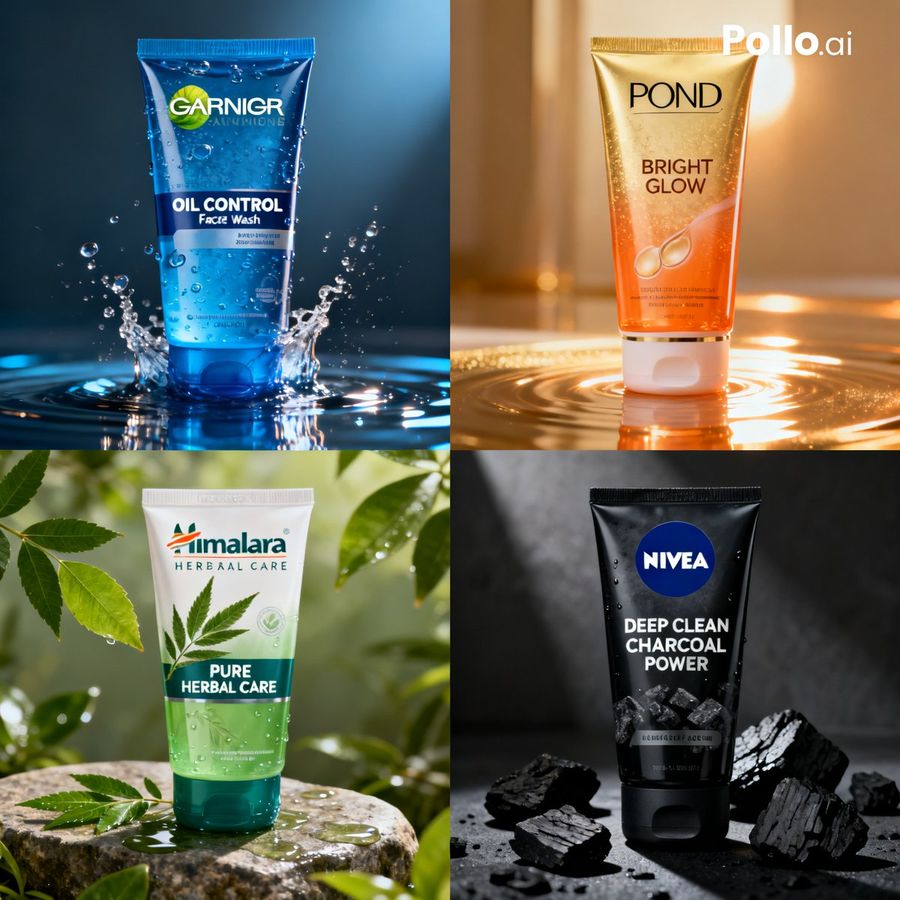 Four Panel Face Wash Grid — GPT Image 2 image prompt example