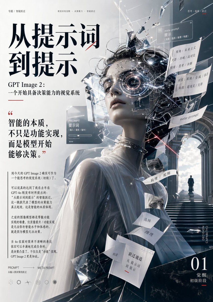 Fractured Sculpture Editorial Poster — GPT Image 2 image prompt example