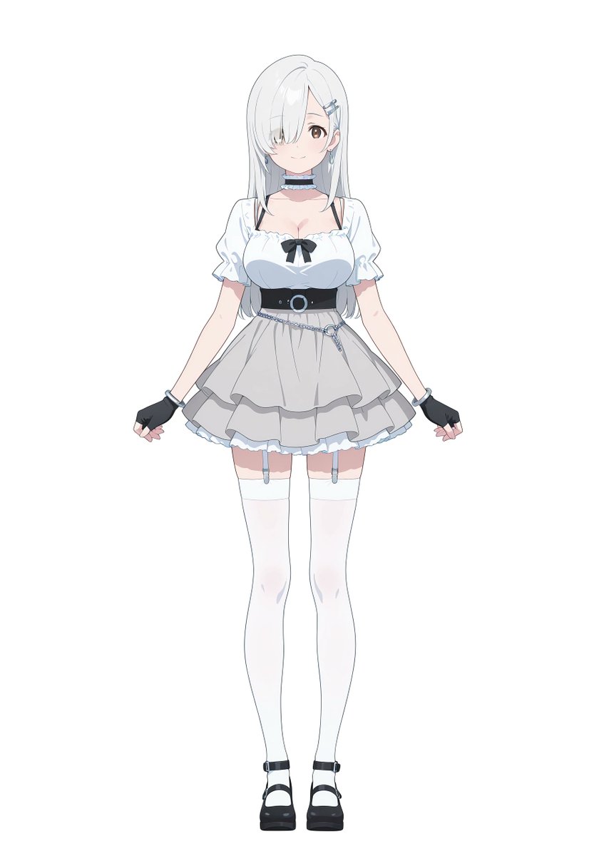 Full Body Silver Anime Girl Design — GPT Image 2 image prompt example