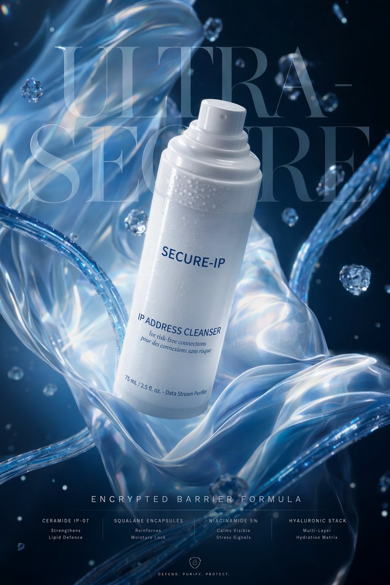 Futuristic Cyber Skincare Ad Poster — GPT Image 2 image prompt example
