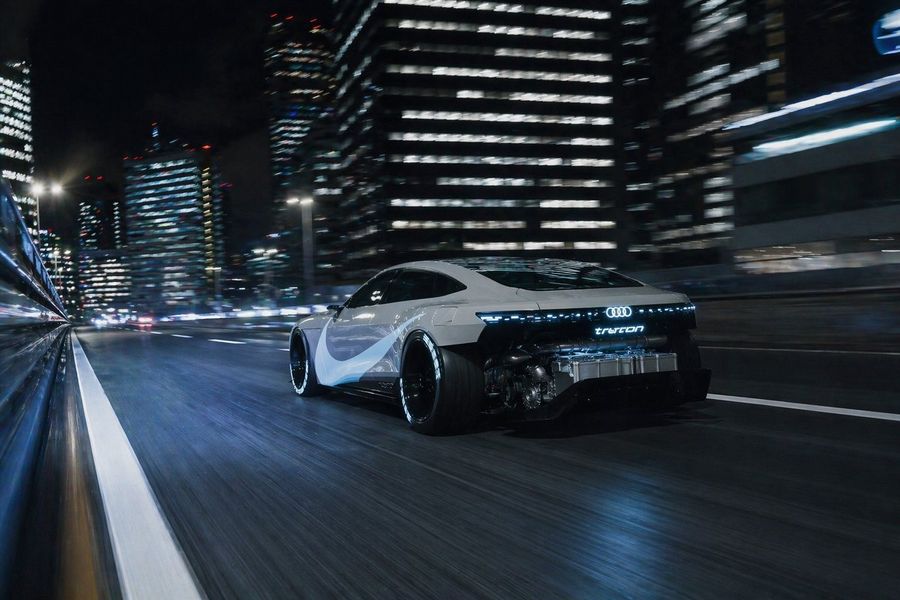 Futuristic Ev Racing Through City Night — GPT Image 2 image prompt example