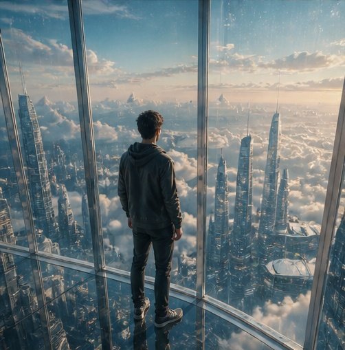 Futuristic Glass Skyscraper City — GPT Image 2 image prompt example