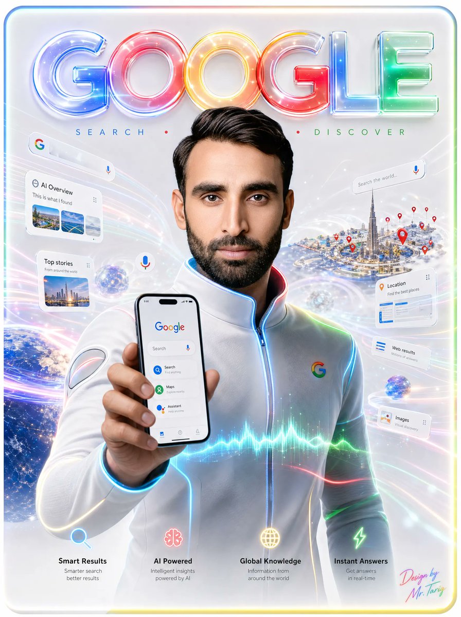 Futuristic Google Search Poster — GPT Image 2 image prompt example
