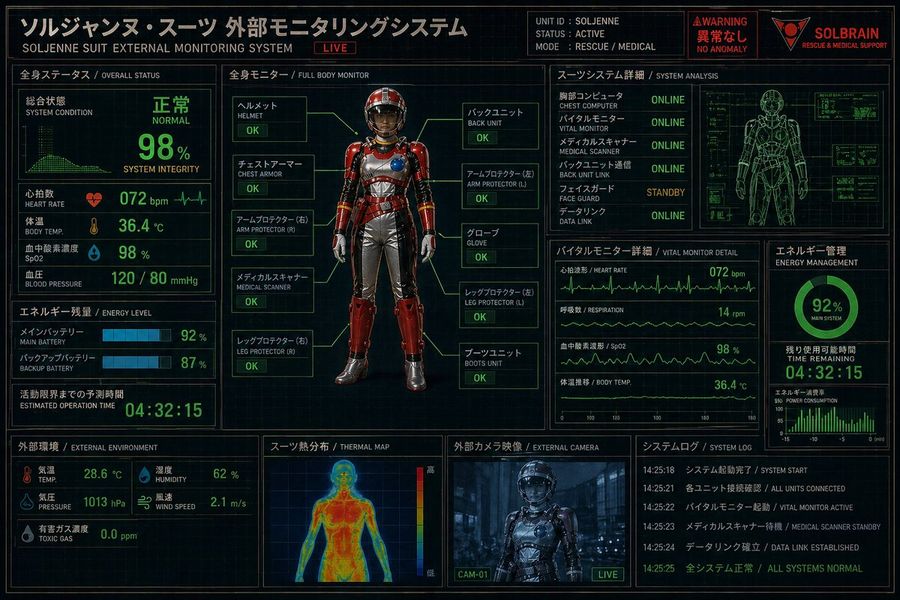 Futuristic Rescue Suit Monitoring Hud — GPT Image 2 image prompt example