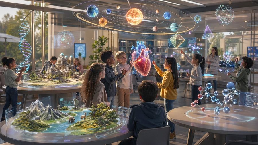 Futuristic Stem Classroom With Holograms — GPT Image 2 image prompt example