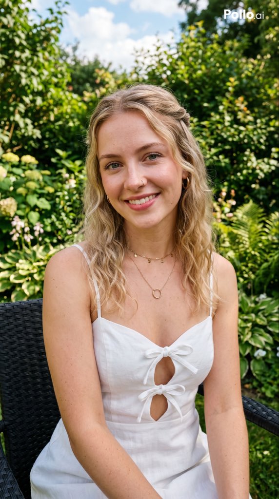 Garden Portrait White Summer Dress — GPT Image 2 image prompt example