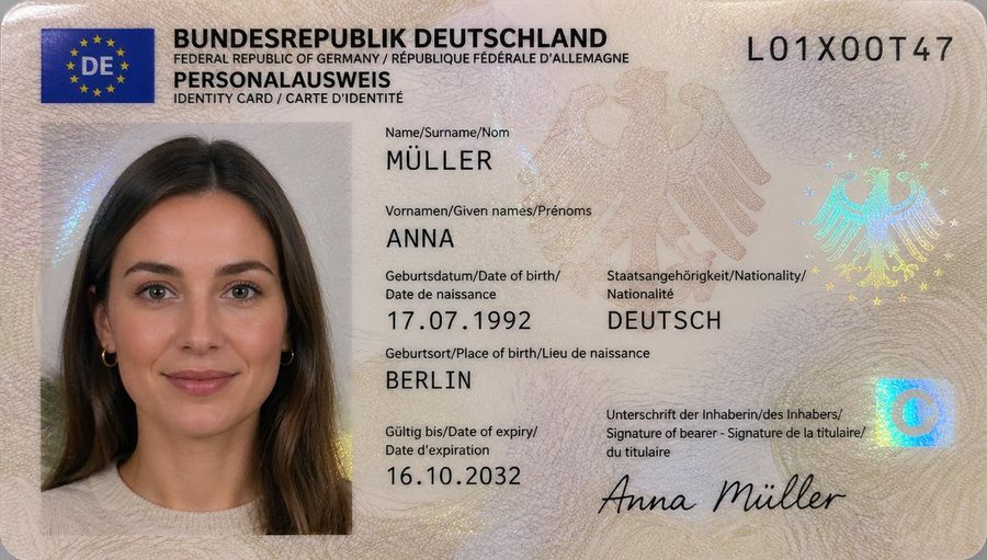 German Id Card Scan Transformation — GPT Image 2 image prompt example