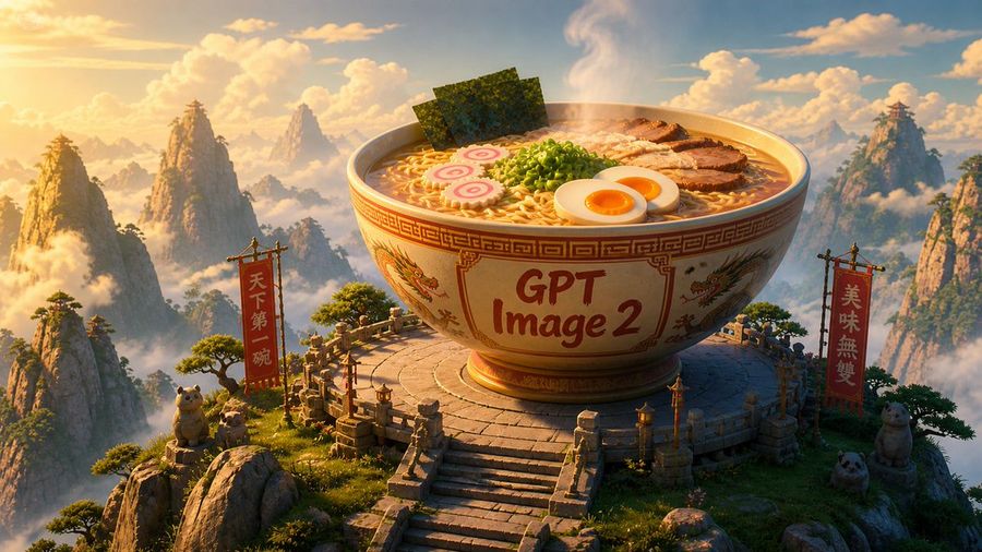 Giant Mountain Ramen Bowl — GPT Image 2 image prompt example