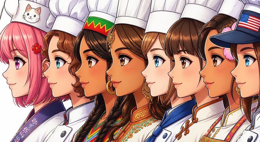 Girls Profile Row Closeup — GPT Image 2 image prompt example