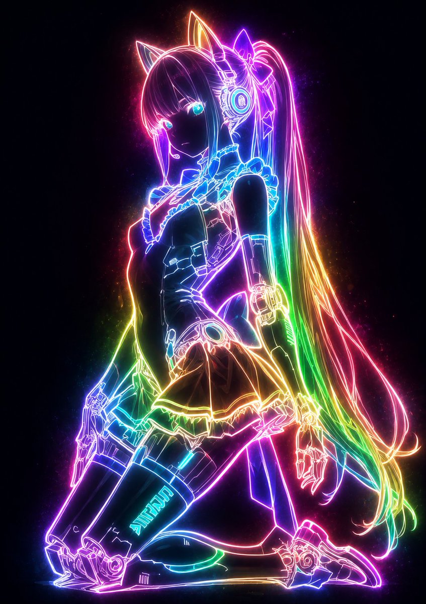 Glowing Neon Outline Illustration — GPT Image 2 image prompt example