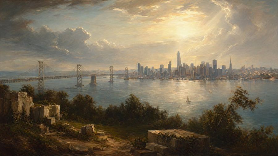 Golden Bay Cityscape — GPT Image 2 image prompt example