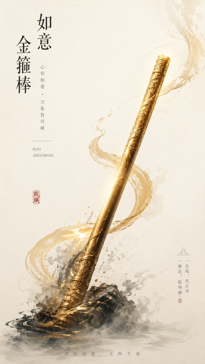 Golden Staff Poster — GPT Image 2 image prompt example