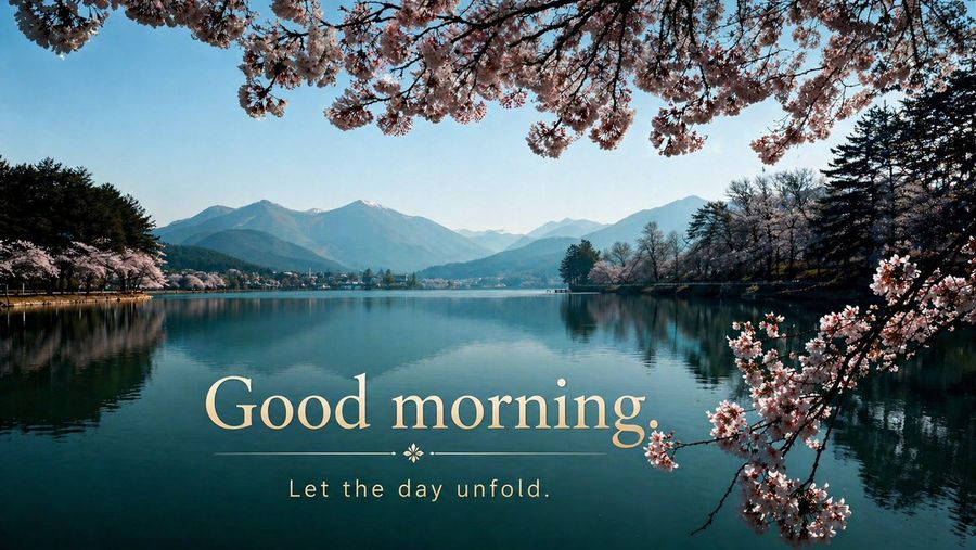 Good Morning Lake Quote — GPT Image 2 image prompt example