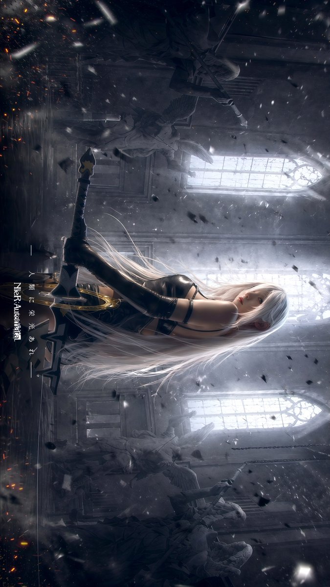 Gothic Android Warrior Cathedral Key Art — GPT Image 2 image prompt example