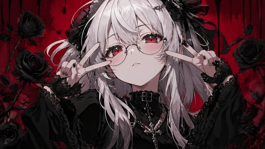 Gothic Anime Girl With Black Roses — GPT Image 2 image prompt example