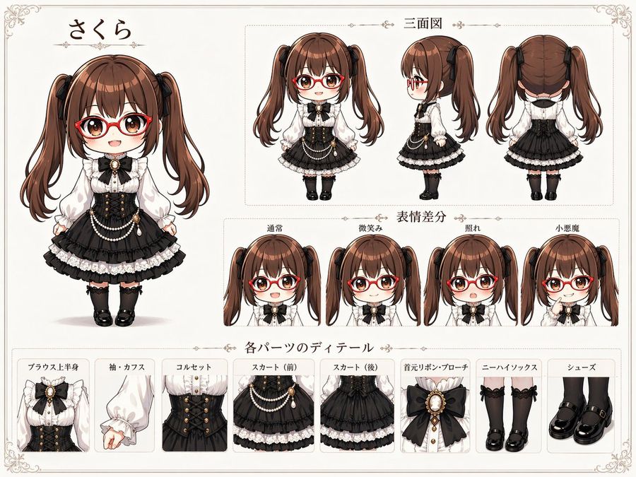 Gothic Lolita Character Sheet — GPT Image 2 image prompt example