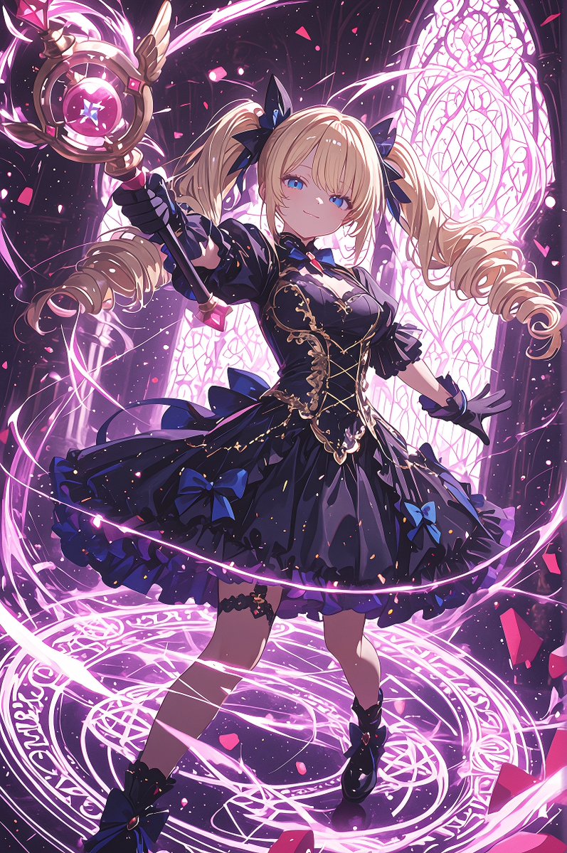 Gothic Magical Girl With Spell Circle — GPT Image 2 image prompt example