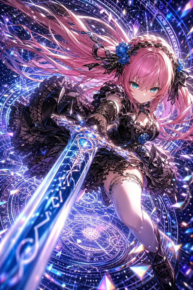 Gothic Magical Swordswoman — GPT Image 2 image prompt example
