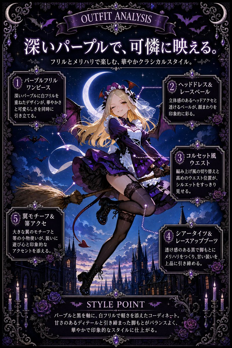 Gothic Purple Outfit Poster — GPT Image 2 image prompt example