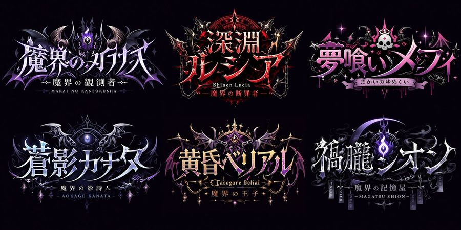 Gothic Vtuber Logo Grid — GPT Image 2 image prompt example