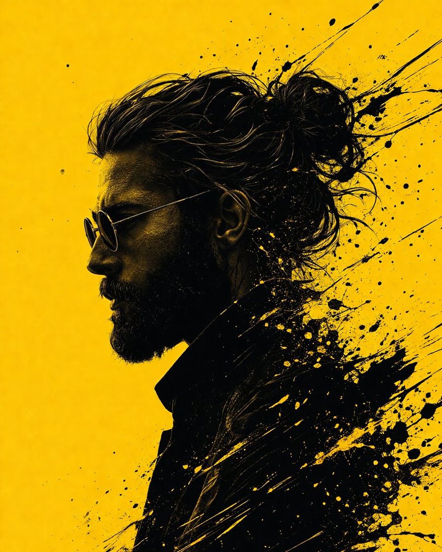 Graphic Novel Ink Splatter Portrait — GPT Image 2 image prompt example