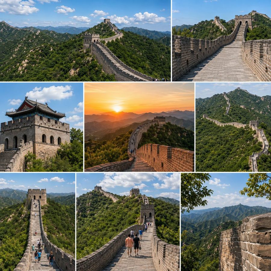 Great Wall Travel Collage — GPT Image 2 image prompt example