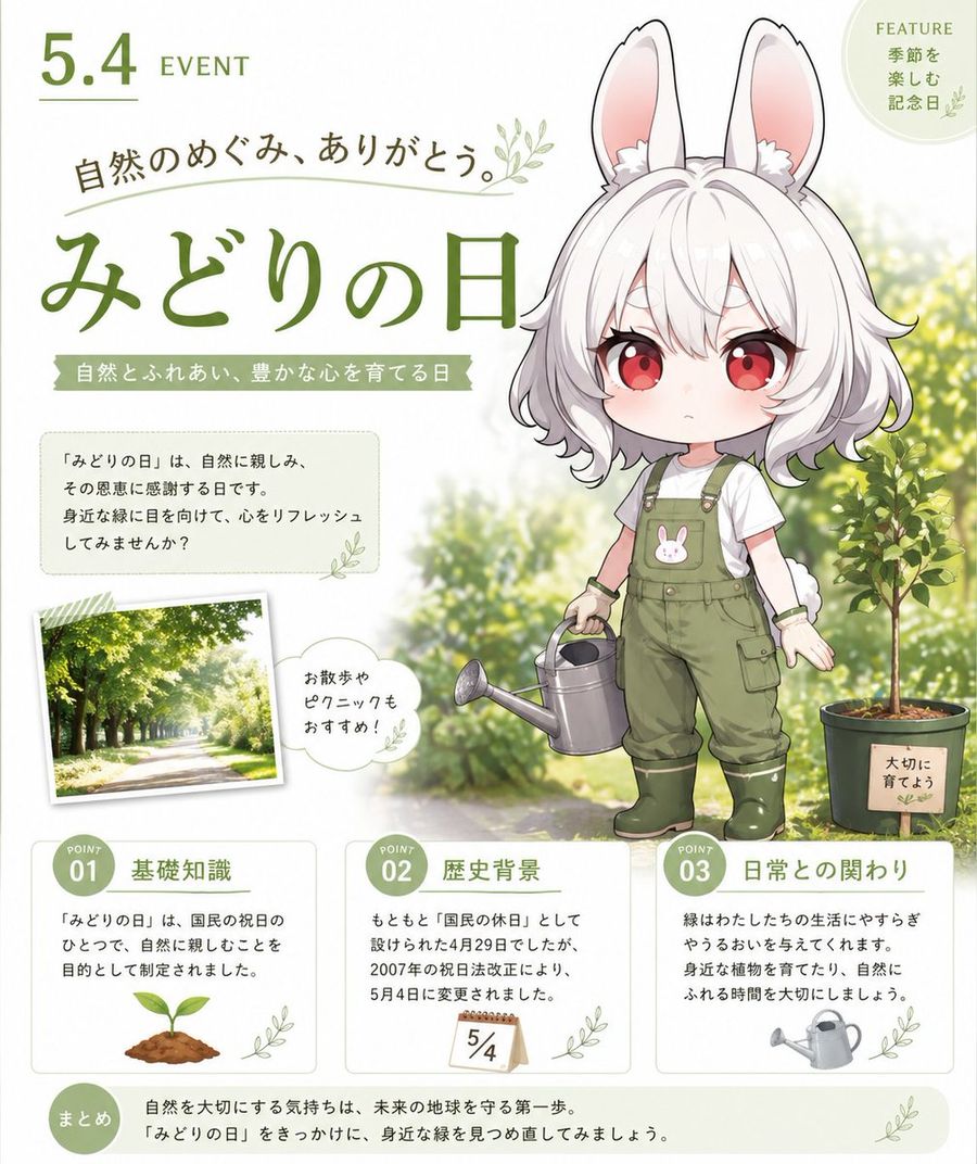 Greenery Day Chibi Poster — GPT Image 2 image prompt example