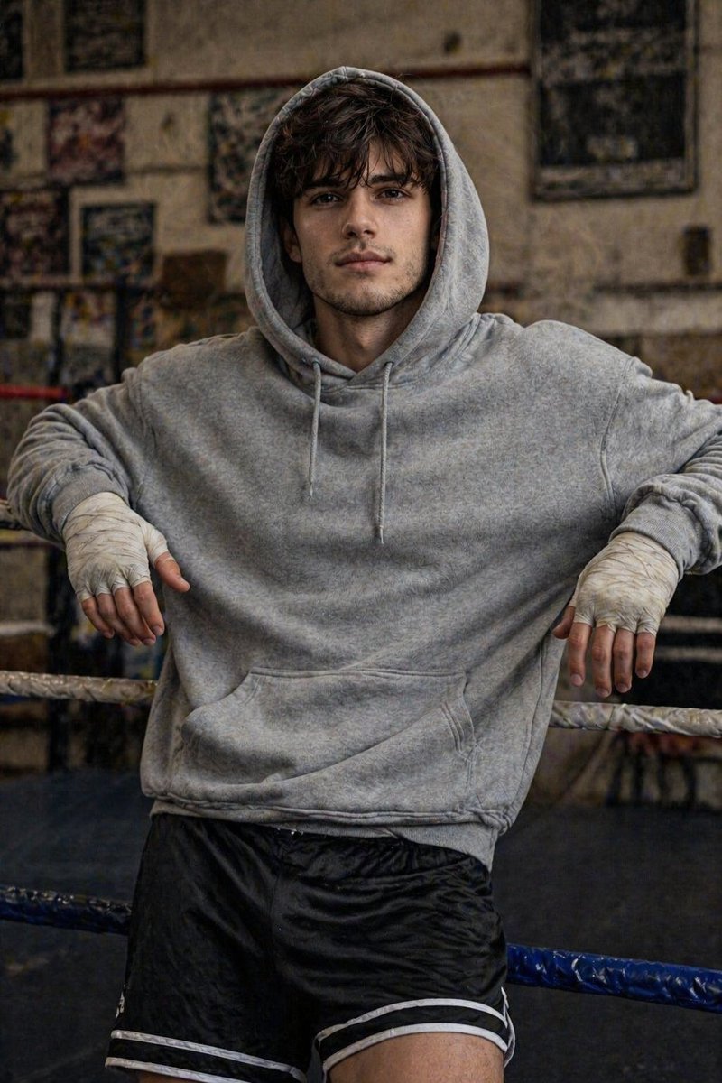 Gritty Boxer Leaning On Ring Ropes — GPT Image 2 image prompt example