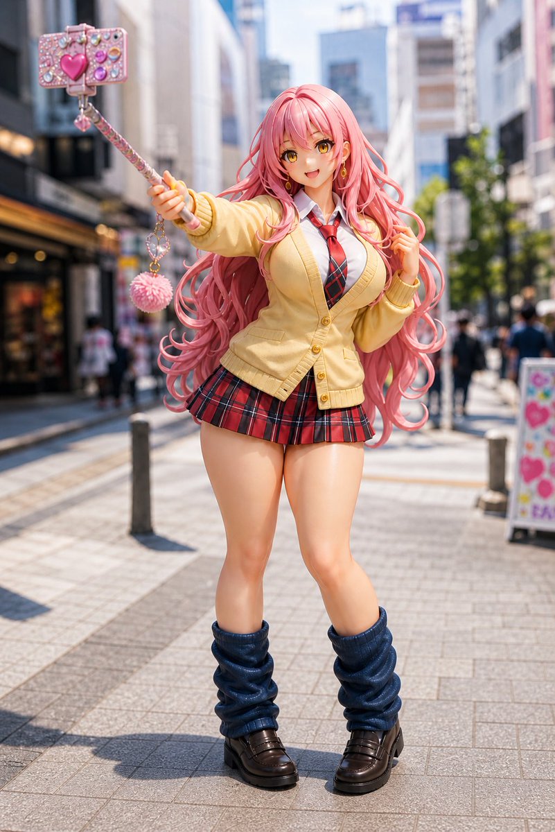 Gyaru Figurine Street Photo — GPT Image 2 image prompt example