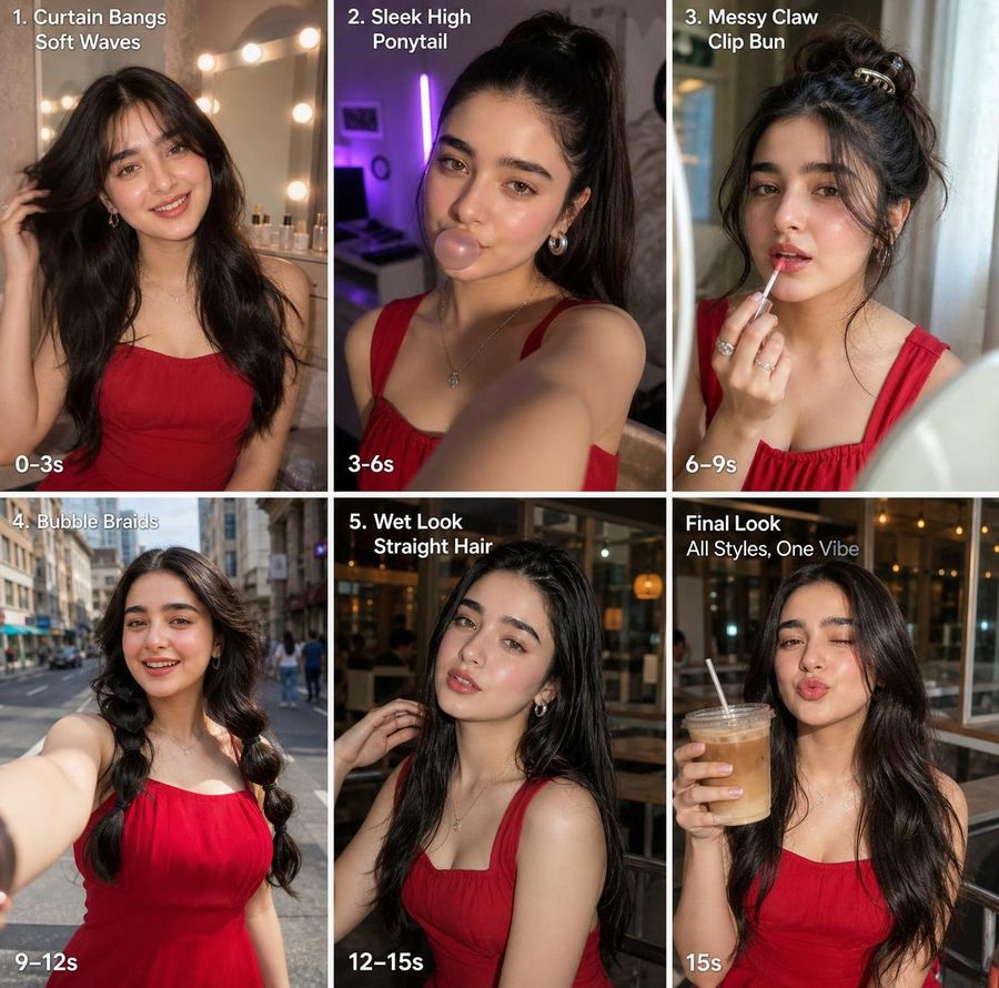 Hairstyle Storyboard Collage — GPT Image 2 image prompt example