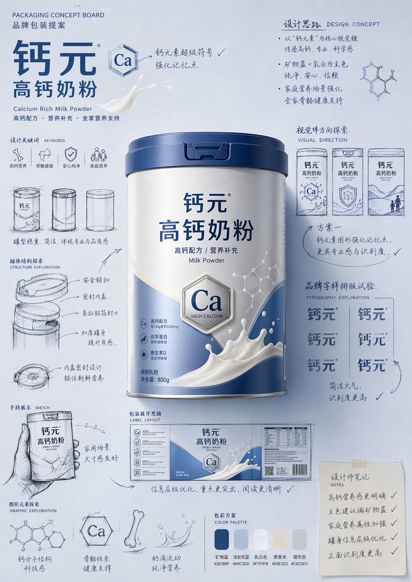Hand Drawn Packaging Proposal Board — GPT Image 2 image prompt example