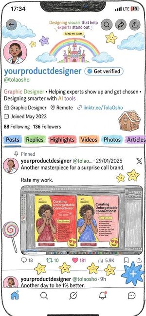 Hand Drawn Profile Mockup — GPT Image 2 image prompt example