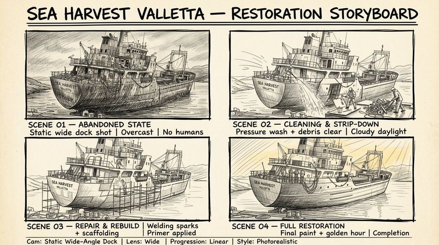 Hand Drawn Sketch Storyboard Sheet — GPT Image 2 image prompt example