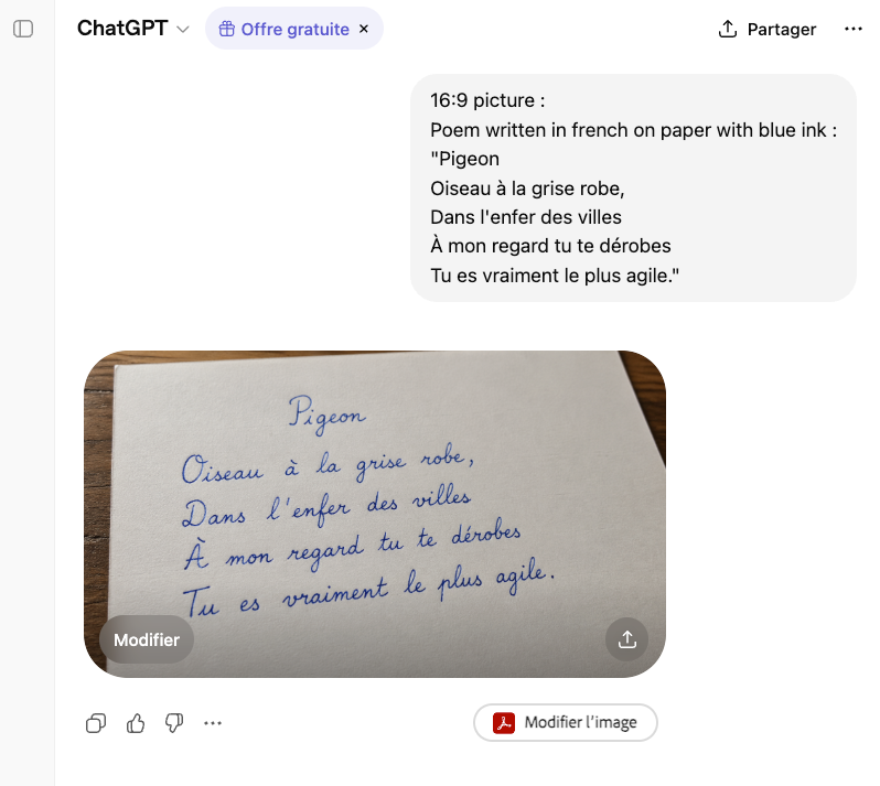 Handwritten French Poem On Paper — GPT Image 2 image prompt example