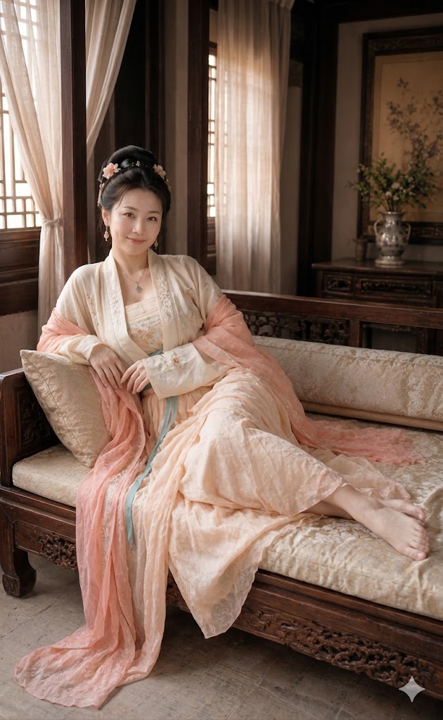 Hanfu Reclining Portrait — GPT Image 2 image prompt example