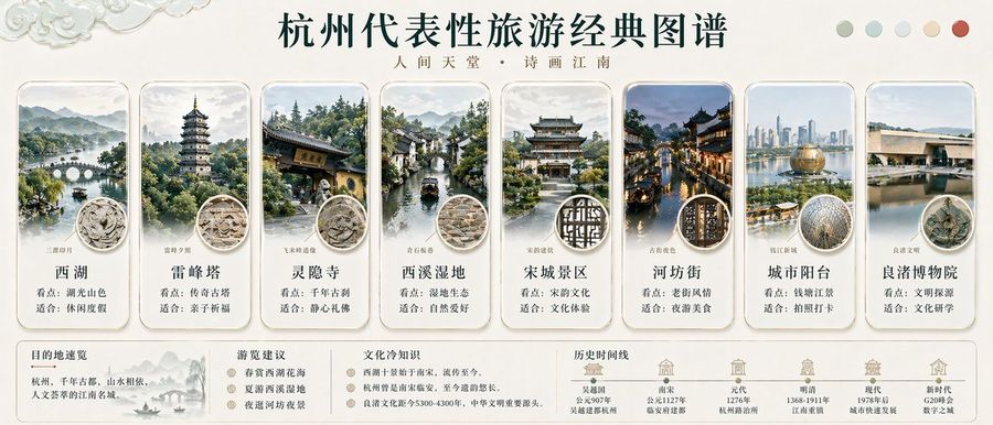 Hangzhou Travel Infographic Poster — GPT Image 2 image prompt example