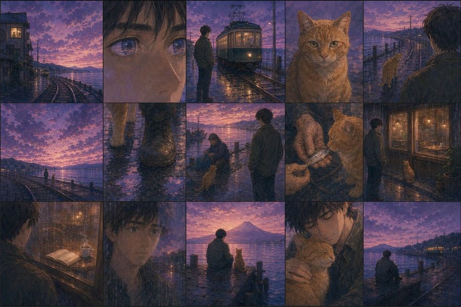 Haruki Murakami Style Comic Prompt — GPT Image 2 image prompt example