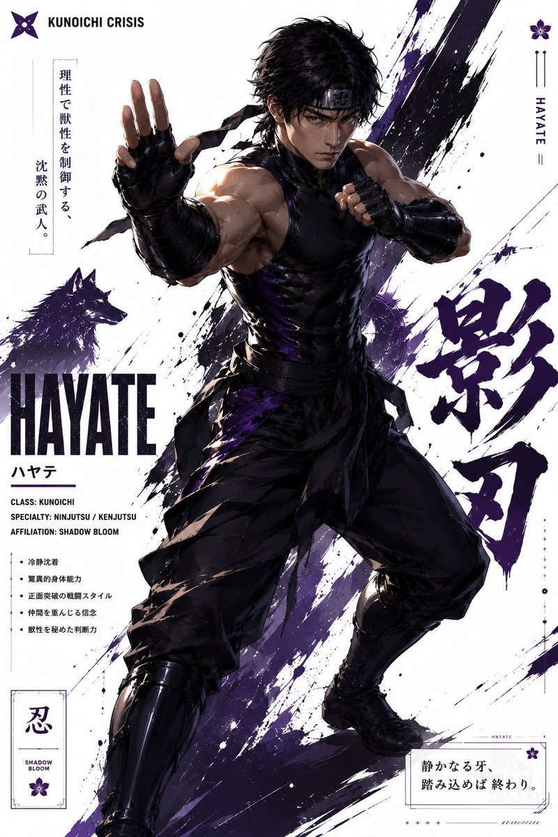 Hayate Ninja Character Poster — GPT Image 2 image prompt example