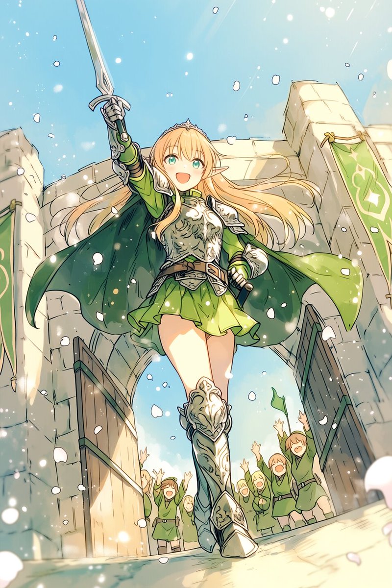 Heroic Elf Knight Victory March — GPT Image 2 image prompt example