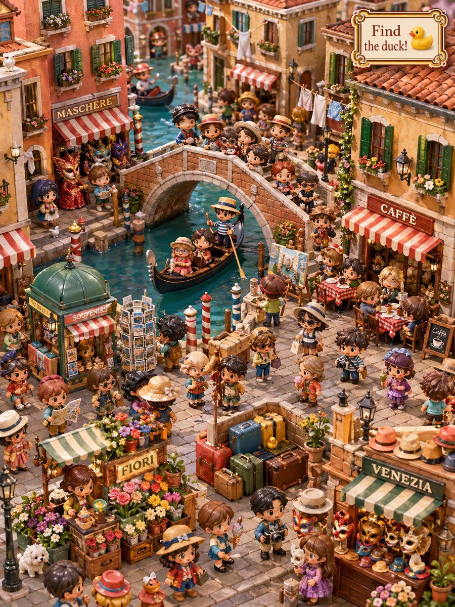 Hidden Duck In Miniature Venice by @mirai_ai2050 — GPT Image 2 image prompt example