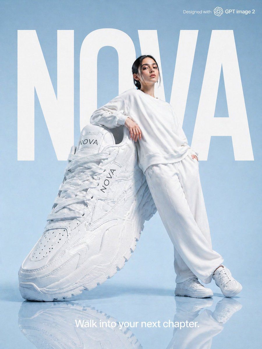 High Fashion Brand Advertising Layout — GPT Image 2 image prompt example
