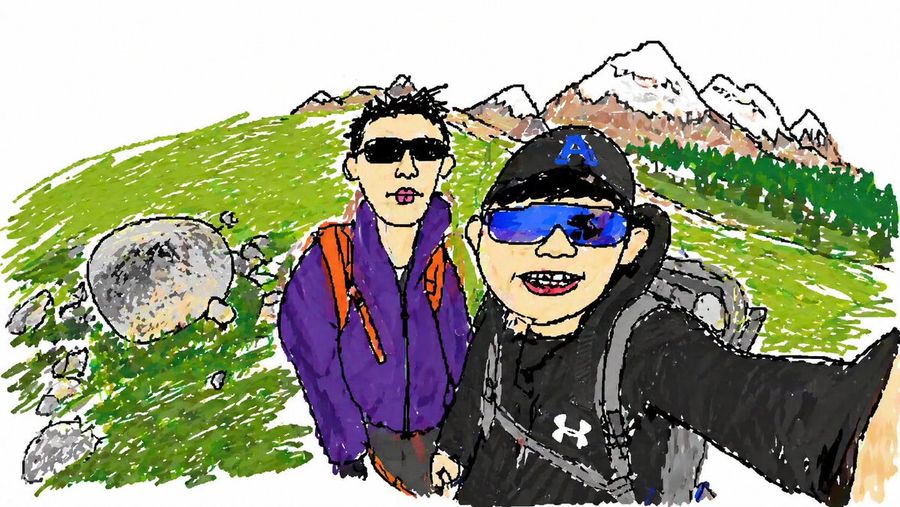 Hiking Photo Marker Sketch — GPT Image 2 image prompt example