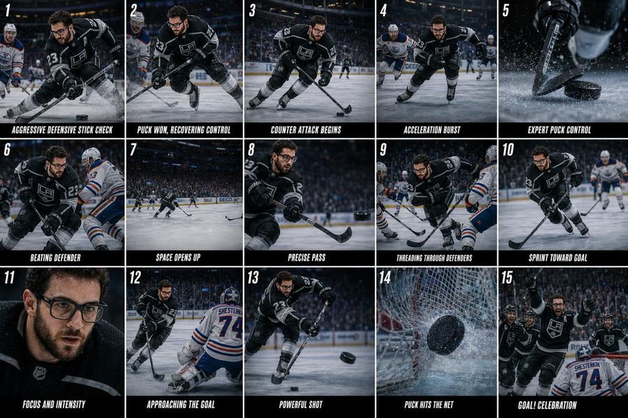 Hockey Game Cinematic Storyboard — GPT Image 2 image prompt example