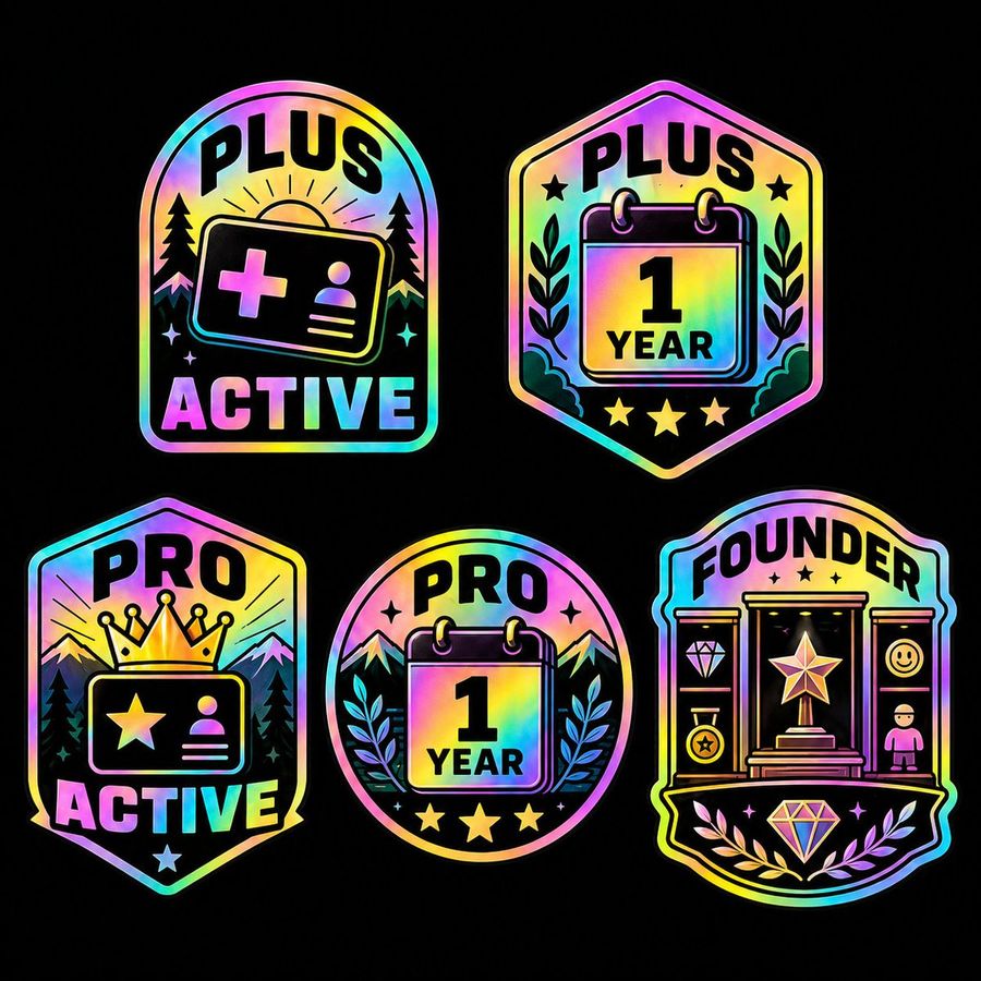 Holographic Membership Badge Set — GPT Image 2 image prompt example